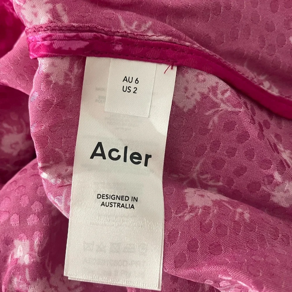 NWT Acler Evanston Satin Sheen Wrap Mini Dress Sz 2 Valentines Date Gift Party - Picture 15 of 16